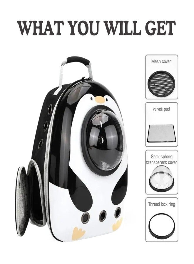 PET FUN Space Astronaut Pet Carry Bag | Capsule Carrier Backpack for Travel, Hiking & Camping | Breathable, Transparent Bubble Window Airline-Approved for Cats and Dogs (Frosty Penguin) - Image 4